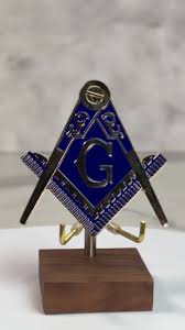 Gold and Blue Square and Compass Masonic Auto Emblem - Etsy