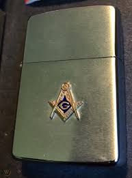Masonic ZIPPO Lighter 1950-1957 Full Size Masons New Unused Box Pat 2517191 | #1894383740