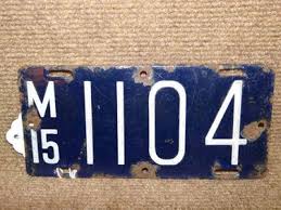 1915 Motorcycle License Plate