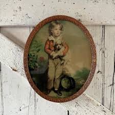 Antique Oval Frame Copper Ornate Wood Print Master Simpson - Etsy