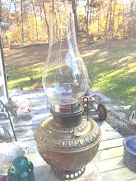 Antique Brass the Rochester Kerosene Lamp Large Ornate ...