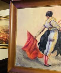 VINTAGE M. CARTALES SIGNED CANVAS PAINTING ...