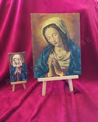 Original Handmade Virgin Mary in Prayer Small Oil Painting 8x10 Inches Canvas Board Catholic Religious Art Saint Portrait - Etsy Ireland