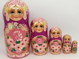 Cherry and pink Nesting dolls Classic Matryoshka 7"tall 5 in 1 Beauty girl | eBay