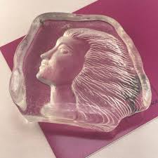 Hick Glass Face in the Style Lalique French Art Deco Vintage ...