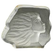 Hick Glass Face in the Style Lalique French Art Deco For ...