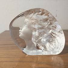 Vintage Carved Crystal Sculpture: Mats Jonasson Swedish Art ...
