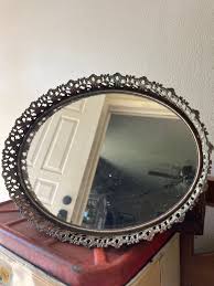 Oval Brass Mirrored Tray, Vintage, Mirror - Etsy