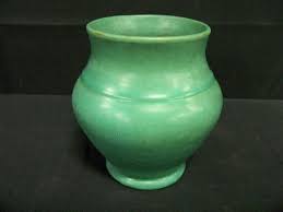 Lot - Antique Waco Matte Green Painted Vase
