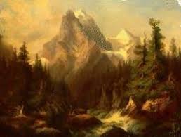 Mountain Scene by Thomas Moran Reproduction For Sale | 1st Art Gallery
