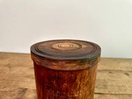 Antique Treenware Hand-turned Wooden Storage Container ...