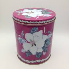 Empty 1996 Maurice Lenell Cookie Tin Magnolia Flower Metal ...