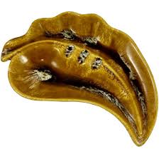 Vintage MCM California Gold Brown Glazed Pottery Ashtray 690 ...