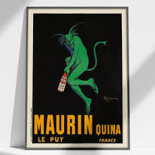 Maurin Quina Le Puy Liqueur Green Devil Drink Cappiello Vintage Poster Repro - Etsy