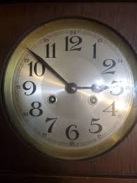 Large Antique Wood Leaded Glass Wall Clock | eBay