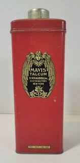 Antique 1917 Mavis Talcum Powder Tin V Vivaudou 10 oz Art ...