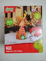 Max Airblown Inflatable 5ft tall The Grinch Christmas Outdoor Light Up | eBay