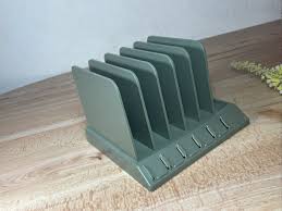 Vintage Mail Letter Holder Desk Organizer USA 5 Slots Olive ...