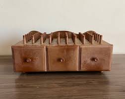 Vintage Sewing Box Plastic Bobbin Holder With Drawer 80s ...