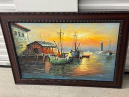 Exceptional Max Savy Oil on Canvas Extra Large With ...