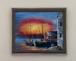 A Dock at Dusk (original Oil Painting) - Etsy