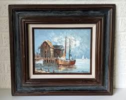 Vintage Signed Original Oil Painting on Canvas | M. Blake | Framed Seascape Painting - Etsy Norway