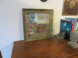 antique 1880-90s primitive MIRROR old chippy painted Frame ...