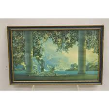 Early 20th Century Antique Maxfield Parrish Framed Lithograph Print "Daybreak" House of Art Ny 5484 | Chairish