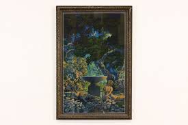 Art Deco Women In Garden Antique Art Print, Maxfield Parrish 24"