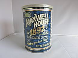 Vintage Maxwell House Coffee Tin 1892 For All Coffee Makers 16oz