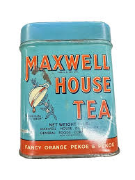 Vintage Maxwell House Pekoe Tea Tin Rectangle Metal ...