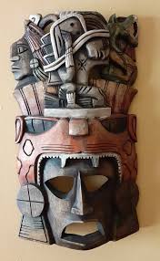 Heavily Carved Mayan Indian Mask - Etsy