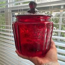 Vintage Ruby Red Amberina Depression Style Glass Mayfair ...