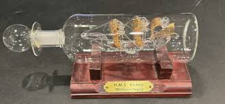 Blown glass ship in a bottle HMS Victory | eBay