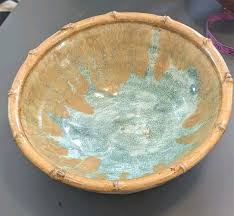 Signed Studio Art Asian Large 10" Serving Salad Pottery Bowl ...