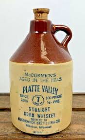 Vintage 1953 McCormicks Platte Valley 7 Jug Crock 1/2 PT STR8 Corn Whiskey Cork | eBay