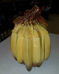 Marked McCoy Pottery Bunch Banana Cookie Jar Rare Vintage Retro Yellow 1948-1952 | #1726018873