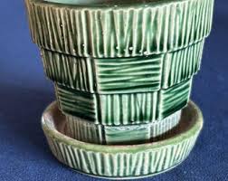 Vintage Mccoy Pottery Leaves and Berries Flowerpot With Attached Saucer - Etsy