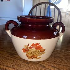 McCoy Pottery Bean Pot 342 Fruit Scene | eBay