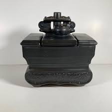 LOT 143: Vintage McCoy USA Black Stove Cookie Jar ...