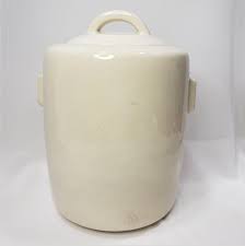 Mccoy Cookie Jar Hibiscus Ivory Ceramic Canister Red Green ...