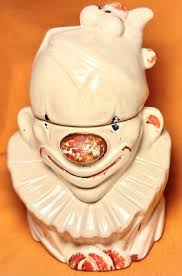 Vintage McCoy Pottery White Clown Head Cookie Jar with Lid ...