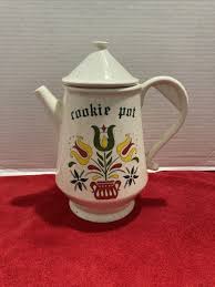 Vintage McCOY Tea/coffee Pot COOKIE JAR Tulips Flowers | eBay