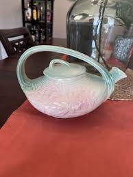 Vintage 1940s McCoy Pottery Pink and Green Daisy Teapot ...