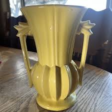 McCoy Vase Yellow 1940's Pristine Condition | eBay
