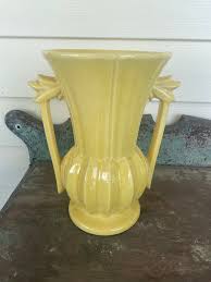 Vintage Mccoy Double Handle Yellow Vase 9 1/4 Inch - Etsy