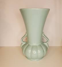 Royal HAEGER Art Pottery VASE 3411 Geranium Glaze 2 Handles Lobed Robin Egg Blue | eBay