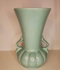 Royal HAEGER Art Pottery VASE 3411 Geranium Glaze 2 Handles Lobed Robin Egg Blue | eBay Australia