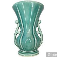 Vintage Mccoy Green Turquoise Double Handled Art Pottery Vase - Circa 1930s, Made in USA - Etsy