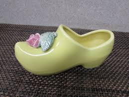 VINTAGE MCCOY POTTERY YELLOW DUTCH SHOE PLANTER VASE | eBay